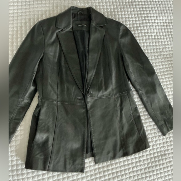 Valerie Stevens Black Leather Button Down Women's Blazer Style Jacket Size M - Picture 12 of 14